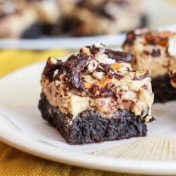 Chocolate Pretzel PB Brownies