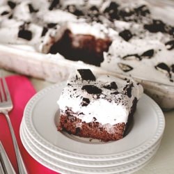 Chocolate Oreo Poke Cake