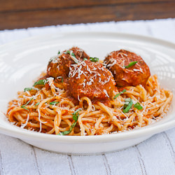 Slimmed Down Spaghetti & Meatballs
