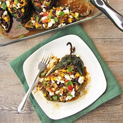 Vegetarian Stuffed Poblanos