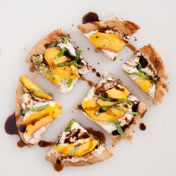 Peach, Basil & Ricotta Flatbread