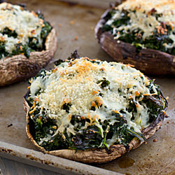 Kale-Stuffed Mushrooms