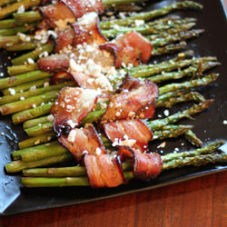 Bacon Wrapped Asparagus with Feta