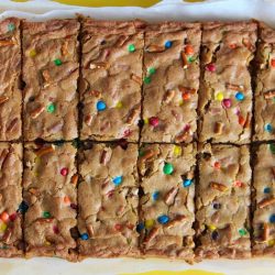 Sweet and Salty M&M Pretzel Bars