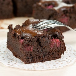 Brownies with Raspberries