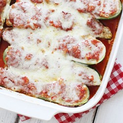 Sausage Stuffed Zucchini Boats