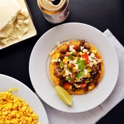 Pinto Bean and Corn Tostadas