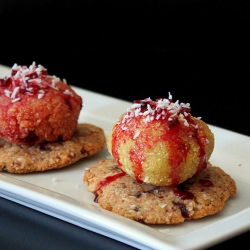 Mango Halwa with Candied Beet Thins