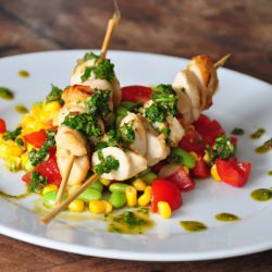 Chicken Kebab & Three Veg Salsa