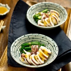 Boiled Squid with Miso Vinaigrette