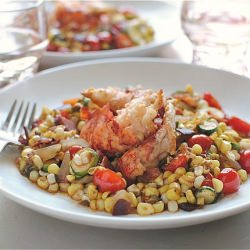 Lobster Tails with Garden Veggies