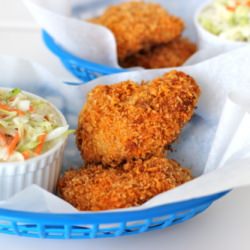 Oven-Fried Chicken with Coleslaw