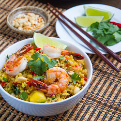 Pineapple and Shrimp Fried Quinoa