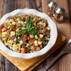 Corn and Farro Salad with Basil