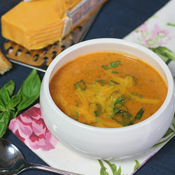 Tomato, Basil and Cheddar Soup