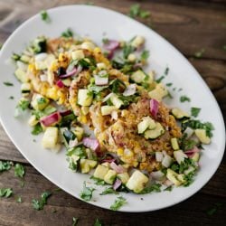 Corn Cakes with Zucchini Salsa