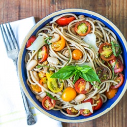 Tomato Basil Soba Noodles
