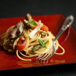 Spaghetti w/ asparagus