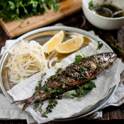 Sardines +  Lemon-Herb Oil
