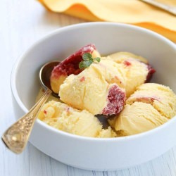 Strawberry Swirl Custard Ice Cream
