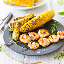 Shrimp Grilled on Rosemary Branches