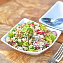 Barley, grape, walnut salad