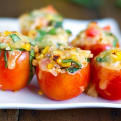Corn & Basil Stuffed Tomato