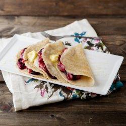 Blueberry and Rhubarb Crepes