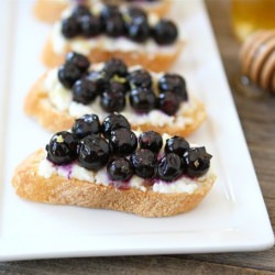 Roasted Blueberry Ricotta Crostini