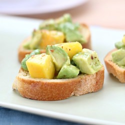 Avacado and Mango Crostini
