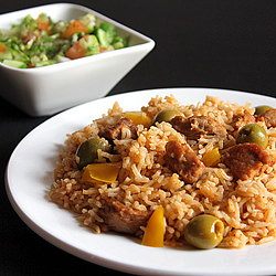 Rice with Olives & Beef