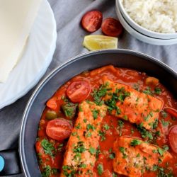 Fish in Tomato-Pepper Sauce