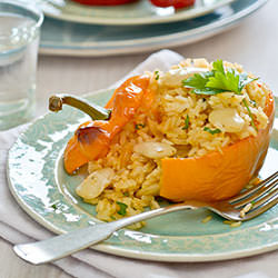 Peppers Stuffed with Rice & Fava
