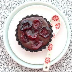 Roasted Cherry Oreo Chocolate Tarts