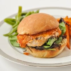 Peach BBQ Chicken Burgers