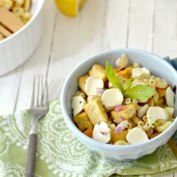 Crispy tofu mac salad