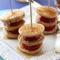 Lemon Strawberry Pancake Skewers