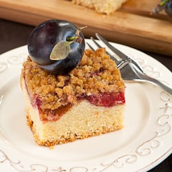 Cake with plums