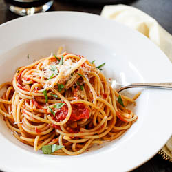 Spaghetti Fresh Tomato Basil Sauce