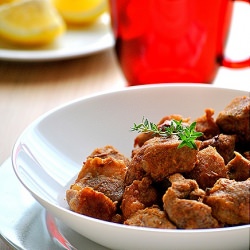 Fried pork in white wine