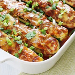 Chicken Enchilada Zucchini Boats