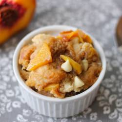 Fresh Peach Bread Pudding
