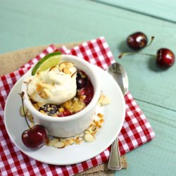 Cherry Crumbles with Lime Whip