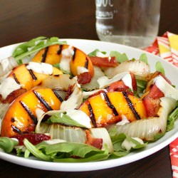 grilled peach & Vidalia salad