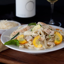 Fettuccine Alfredo chicken zucchini