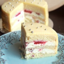 Lemon White Choc Strawberry Cake