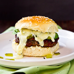 Stuffed Hatch Chile Cheeseburgers
