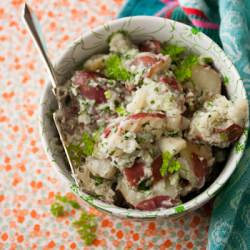 herb smashed new potatoes