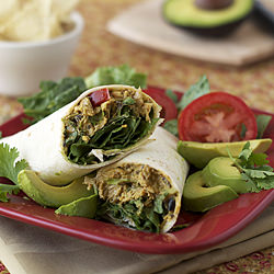 Mexican chicken salad wrap