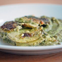 Potato Gratin and Kale Pesto